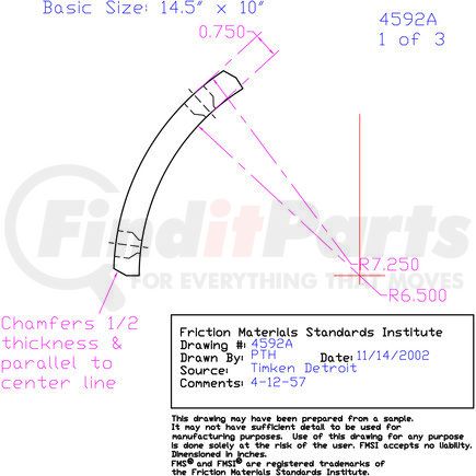 Abex MQ4592ADXX Brake Lining Set