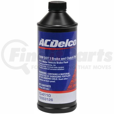 ACDelco 10-4110 DOT 3 Hydraulic Brake Fluid - 16 oz