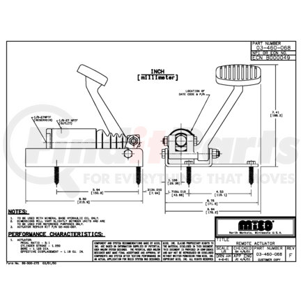 MICO 03-460-068 PEDAL ACTUATOR (Please allow 7 days for handling. If you wish to expedite, please call us.)