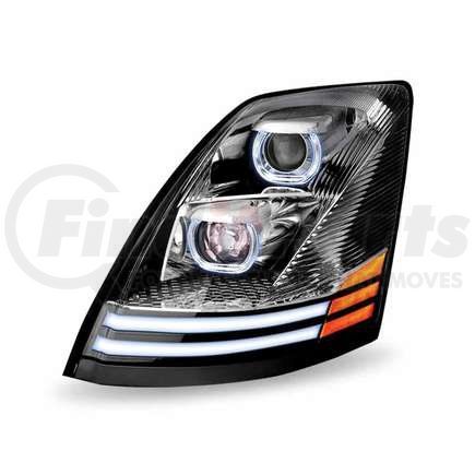 TRUX TLED-H17 Volvo VNL LED Projector Headlight Assembly with 2 LED Strips (Driver Side) - No Programming Needed