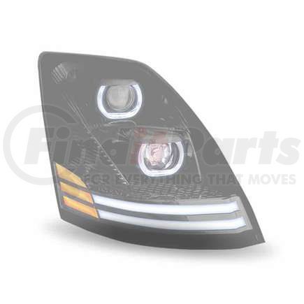 TRUX TLED-H20 Volvo VNL LED Projector Headlight Assembly with 2 LED Strips (Passenger Side) - No Programming Needed