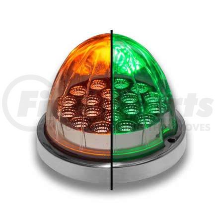 TRUX TLED-WXAG Dual Revolution Amber Turn Signal & Marker to Green Auxiliary Watermelon LED Light with Reflector Cup & Locking Ring