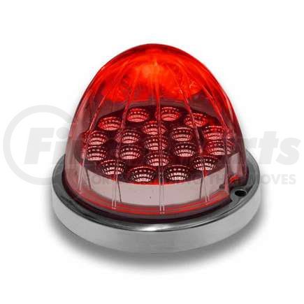 TRUX TLED-WCR Clear Red Turn Signal & Marker Watermelon LED Light with Reflector Cup & Locking Ring