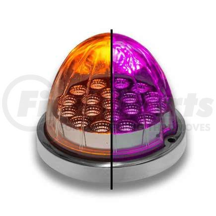 TRUX TLED-WXAP Dual Revolution Amber Turn Signal & Marker to Purple Auxiliary Watermelon LED Light with Reflector Cup & Locking Ring