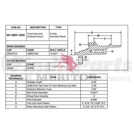 Meritor 05 15931 002 AY-FRT HUB