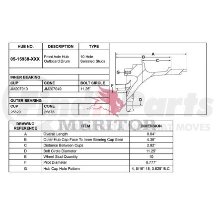 Meritor 05 15938 1002 AY-HUB FRT