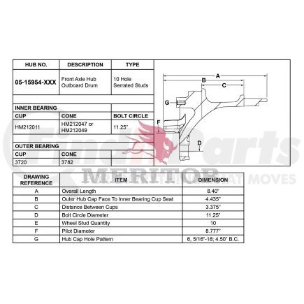 Meritor 05 15954 005 AY-FRT HUB