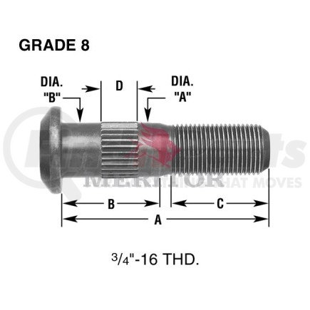 Meritor 09001555 STUD/RH