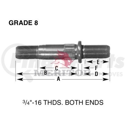 Meritor 09002082 STUD-SHLDR SERR