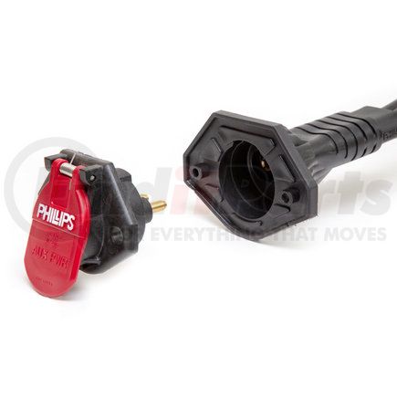 Phillips Industries 16-2233 Dual Pole QCS2® includes socket, 48” blunt-cut cable, 2 ga., Straight back