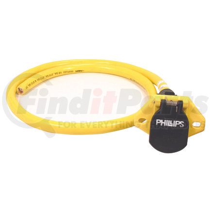 Phillips Industries 16-7402 QCS® (Quick-Change Socket) - ISO 3731, Straight, 48" Lead, 16-826 Socket, Yellow, ISOFLEX™ Jacket