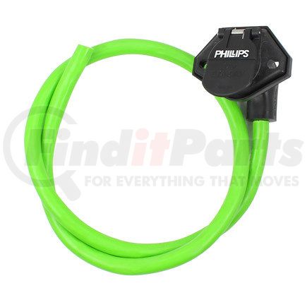Phillips Industries 16-7423-064 QCS2® (Quick-Change Socket)-ABS, 6 O'clock, 64" Lead Blunt Cut, 16-724 Socket, Green Jacket