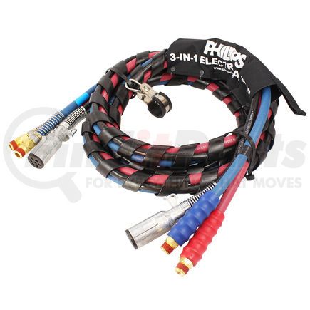 Phillips Industries 22-2171 3-in-1 Electrical/Air Assembly - 15 ft., Non-ABS with Zinc Die-Cast Plugs, Rubber Air Lines