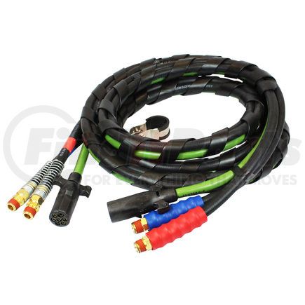 Phillips Industries 30-1157 3-in-1 Electrical/Air Assembly - 12 Ft., ABS with M7 Plugs, with Black Rubber Air Lines with Red and Blue Handles