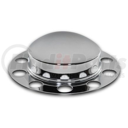 Roadmaster 210 <LI>Chrome 2 piece front axle cover with beauty ring. Fits: 10 lug, 1.5" nut<LI>20"/22.5"/24.5"