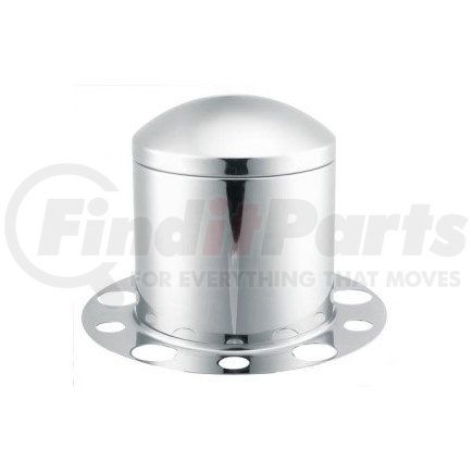 Roadmaster 340S-354S <LI>Stainless steel 3 piece rear axle cover with removable cap and beauty ring. Fits: 10 Lug, 33mm; or 38mm nuts. For steel or aluminum wheels. (on 38mm applications all lug nuts must be removed for installation)<LI>20"/22.5"/24.5"