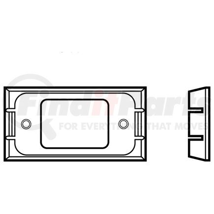 Truck-Lite 00790 Bracket Mount - 1" x 2", 2 Screw, ABS Material, Gray