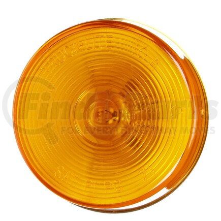 Truck-Lite 10004Y 10 Series Incandescent Clearance / Marker Light - Yellow Round, 1 Bulb, PC, Bracket Mount, PL-10, Ring Terminal/Stripped End, 12V, Kit