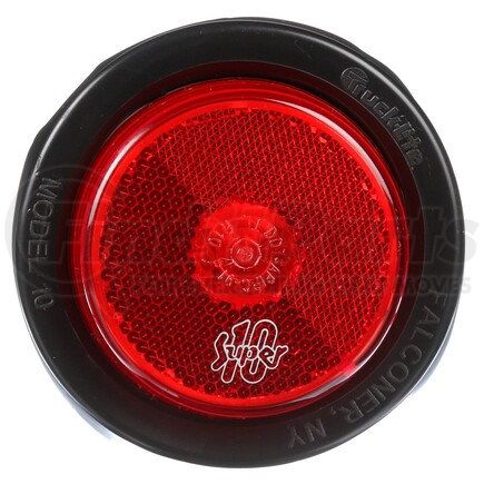 Truck-Lite 10075R 10 Series, LED, Red Round, 8 Diode, Marker Clearance Light, PC, Black PVC Grommet Mount, PL-10, .180 Bullet Terminal/Ring Terminal, 12V, Kit