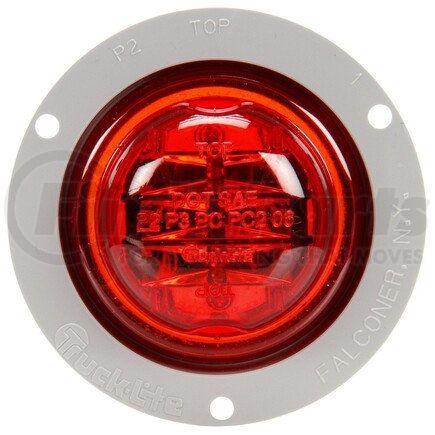 Truck-Lite 10379R 10 Series LED Clearance / Marker Light - High Profile, Red Round, 8 Diode, PC, Gray Polycarbonate Flange Mount, Fit 'N Forget M/C, 12V