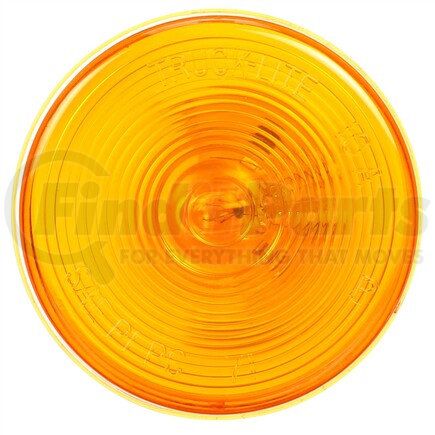 Truck-Lite 10519Y 10 Series Incandescent Clearance / Marker Light - Yellow Round, 1 Bulb, PC, Black PVC Grommet Mount, PL-10, Ring Terminal/Stripped End, 12V, Kit