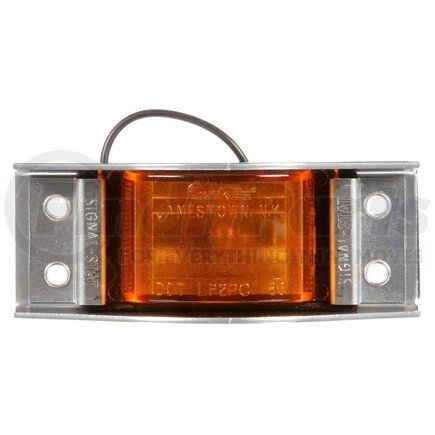 Truck-Lite 1101A Signal-Stat, The Guardian, Incandescent, Yellow Rectangular, 1 Bulb, Marker Clearance Light, PC, Silver Steel 4 Screw, Hardwired, Stripped End, 12V