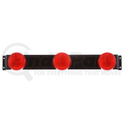 Truck-Lite 10744R 10 Series, Incandescent, Identification Bar, Round, Red, 3 Lights, 6" Centers, Black, 12V, Kit