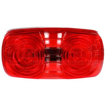 Truck-Lite 1213 Signal-Stat Clearance / Marker Light - Permastat Shock Mount, Incandescent, Red Rectangular, 2 Bulb, P2, Bracket Mount, Hardwired, Blunt Cut, 12V