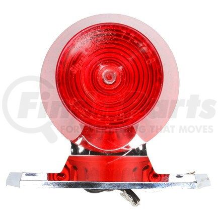 Truck-Lite 1319 Signal-Stat Clearance / Marker Light - Incandescent, Red Round, 1 Bulb, PC, Chrome Polycarbonate 2 Screw, Hardwired, Stripped End, 12V