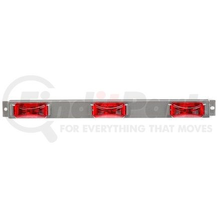 Truck-Lite 15050R 15 Series, LED, Identification Bar, Rectangular, Red, 3 Lights, 6" Centers, Silver, 12V, Kit