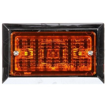 Truck-Lite 1571A Signal-Stat, Incandescent, Yellow Rectangular, 1 Bulb, Marker Clearance Light, P2, Silver Vinyl 2 Screw, Reflectorized, Hardwired, Stripped End, 12V