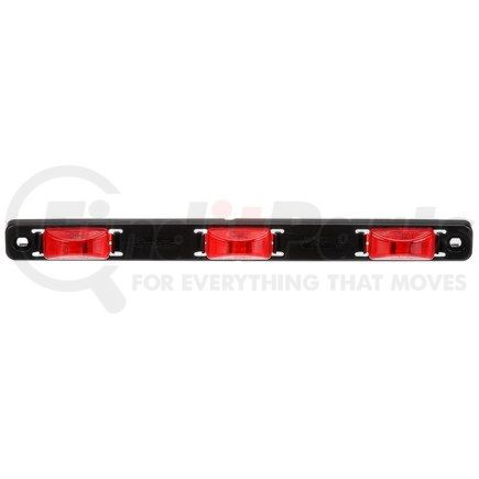 Truck-Lite 15745R 15 Series, Incandescent, Identification Bar, Rectangular, Red, 3 Lights, 6" Centers, Black, 12V, Kit