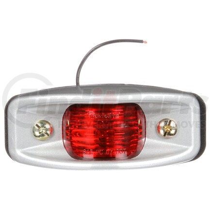 Truck-Lite 26311R Clearance/Marker Light - 26 Series, Incandescent, Bracket Mount, Kit, Silver Mount, 1 Bulb, Hardwired/Stripped-End, 12V, Red