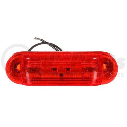 Truck-Lite 26312R 26 Series, Incandescent, Red Oval, 2 Bulb, Marker Clearance Light, P2, 2 Screw, Hardwired, Stripped End, 12V