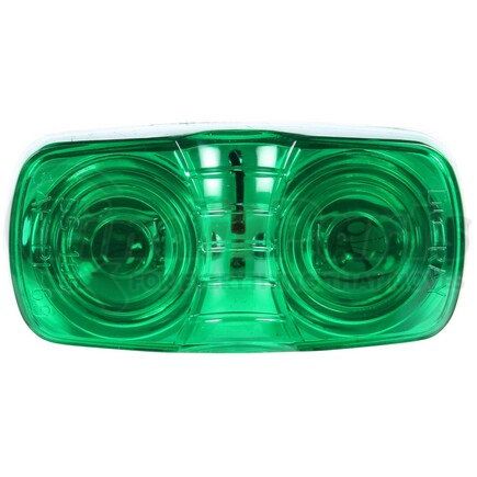Truck-Lite 26302G 26 Series Clearance / Marker Light - Permastat, Incandescent, Green Rectangular, 2 Bulb, P2, Bracket Mount, Hardwired, Stripped End, 12V