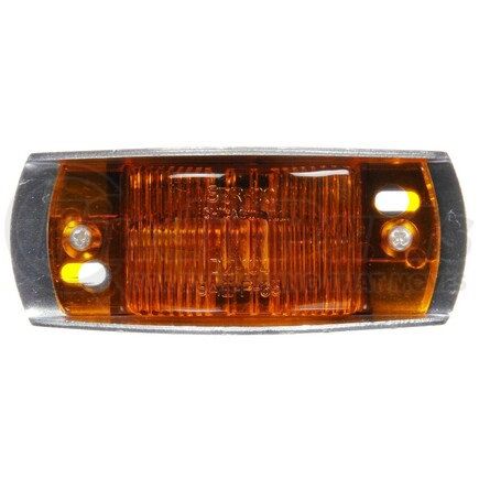 Truck-Lite 26315Y 26 Series Clearance / Marker Light - Armored, Incandescent, Yellow Rectangular, 1 Bulb, P2, Silver Steel Bracket Mount, Hardwired, Stripped End, 12V