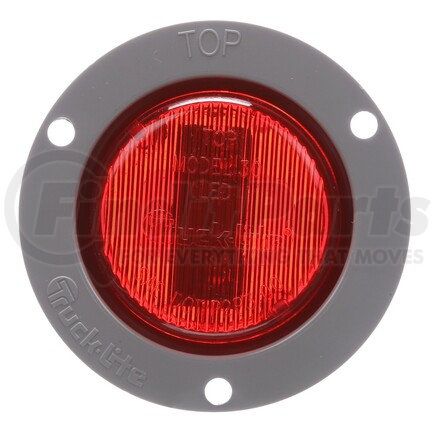 Truck-Lite 30071R 30 Series Low Profile LED Clearance / Marker Light - Red Round, 2 Diode, P3, Gray Polycarbonate Flush Mount, Fit 'N Forget M/C, Female PL-10, 12V, Kit