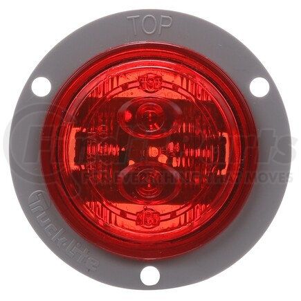 Truck-Lite 30091R 30 Series Low Profile LED Clearance / Marker Light - Red Round, 6 Diode, PC, Gray Polycarbonate Flush Mount, Fit 'N Forget M/C, Female PL-10, 12V, Kit