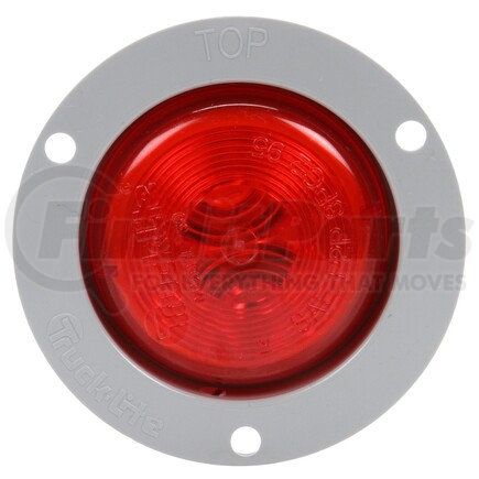 Truck-Lite 30221R Clearance/Marker Light - 30® Series, Incandescent, Flush Mount, 1 Bulb, Gray Mount, PL-10, 12V, Red