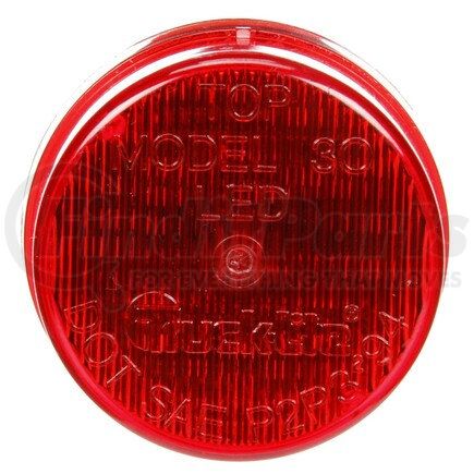 Truck-Lite 30255R 30 Series, LED, Red Round, 3 Diode, Marker Clearance Light, P3, Fit 'N Forget M/C, 12 - 24V