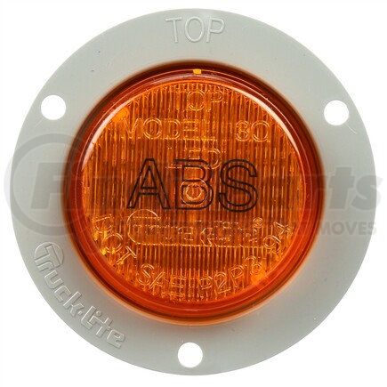 Truck-Lite 30271Y 30 Series, ABS, LED, Yellow Round, 2 Diode, Marker Clearance Light, P3, Gray Polycarbonate Flange Mount, Fit 'N Forget M/C, 12V