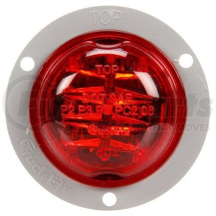 Truck-Lite 30279R LED Clearance/Marker Light - 30® Series, Flange Mount, Gray Mount, 8 Diodes, PL-10, 12V, Red