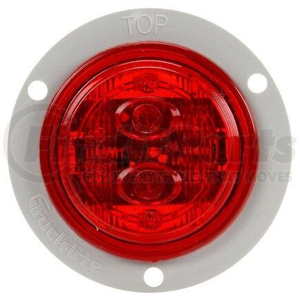 Truck-Lite 30386R 30 Series Low Profile LED Clearance / Marker Light - Red Round, 6 Diode, PC, Gray Polycarbonate Flange Mount, Fit 'N Forget M/C, 12V