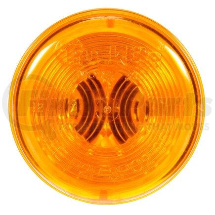 Truck-Lite 30503Y 30 Series, Incandescent, Yellow Round, 1 Bulb, Marker Clearance Light, PC, Black PVC Grommet Mount, PL-10, Ring Terminal/Stripped End, 12V, Kit