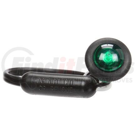 Truck-Lite 33060G Super 33 LED Auxiliary Light - 1 Diode, Round Green, Black Grommet Mount, Hardwired, .180 Bullet, 12V, Kit