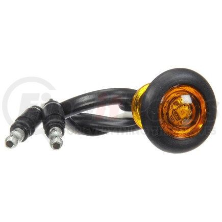 Truck-Lite 33050Y 33 Series, LED, Yellow Round, 1 Diode, Marker Clearance Light, P2, Black Rubber Grommet Mount, Hardwired, .180 Bullet Terminal, 12V, Kit