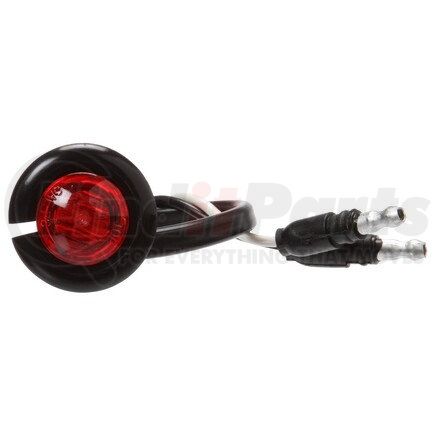 Truck-Lite 33080R 33 Series, LED, Red Round, 1 Diode, Marker Clearance Light, PC, Black Nylon Flange Mount, Hardwired, .180 Bullet Terminal, 12V, Kit