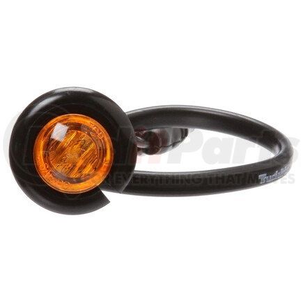 Truck-Lite 33080Y 33 Series, LED, Yellow Round, 1 Diode, Marker Clearance Light, PC, Black Nylon Flange Mount, Hardwired, .180 Bullet Terminal, 12V, Kit