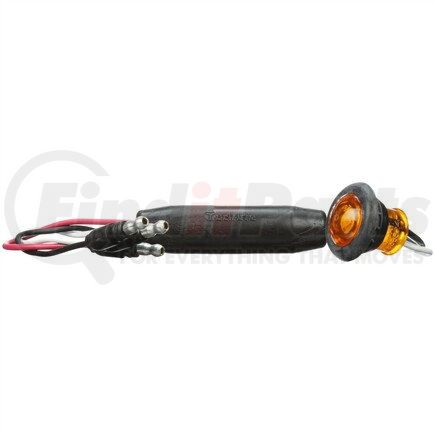 Truck-Lite 33203Y 33 Series Dual Function LED Marker Clearance Light - Yellow Round, 1 Diodes, P2, Black Rubber Grommet, Hardwired, .180 Bullet Terminal, 12V, Kit
