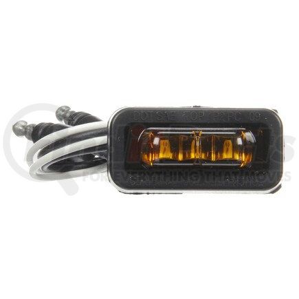 Truck-Lite 36115Y 36 Series, Flex - Lite Rear Exit Wire, LED, Yellow Rectangular, 3 Diode, Marker Clearance Light, PC, Adhesive Mount, Hardwired, .180 Bullet Terminal, 12V